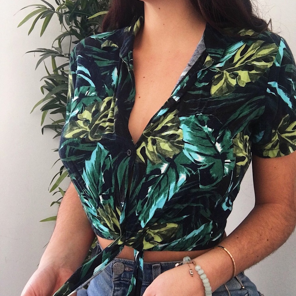 American Apparel jungle tropical top